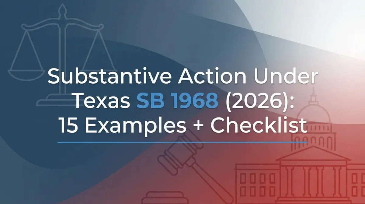 “Substantive Action” Under Texas SB 1968 (2026): 15 Examples