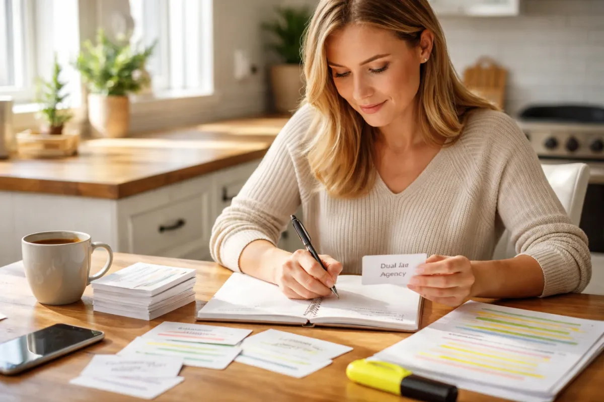 Blog cover image for How to Use a Diagnostic Test at the Start of Real Estate Exam Prep with a realistic real estate exam prep study scene.