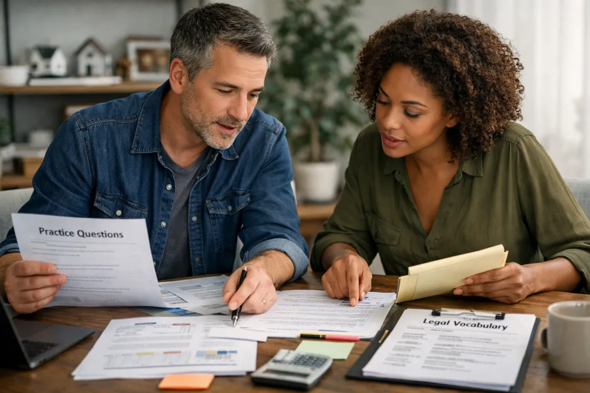 Blog cover image for How to Memorize Real Estate Ownership Types Without Mixing Them Up on Exam Day with a realistic real estate exam prep study scene.