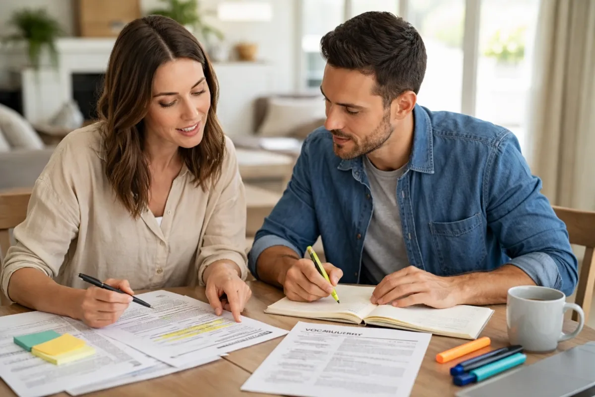 Blog cover image for How to Review Wrong Answers So Real Estate Practice Questions Actually Help showing a realistic real estate exam prep study scene.