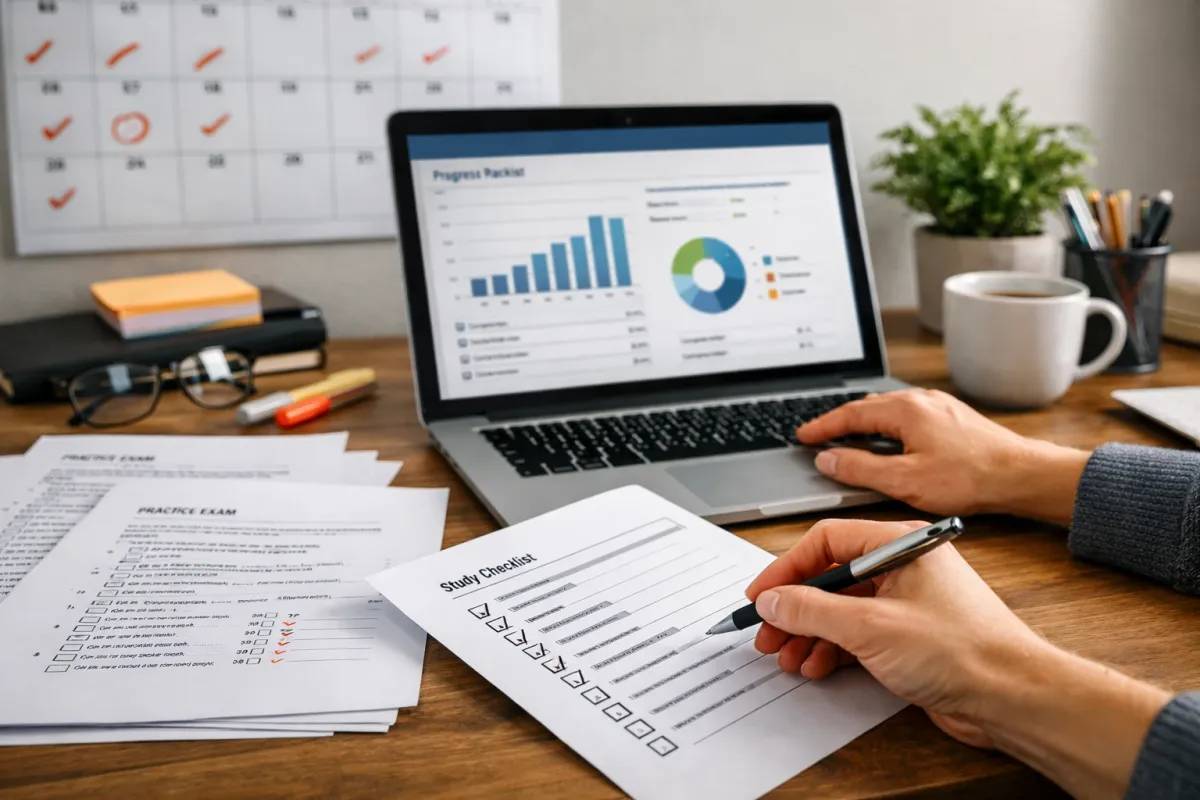 Blog cover image for Best Real Estate Exam Prep App for Busy Learners Who Study in Short Sessions showing a realistic real estate exam prep study scene.