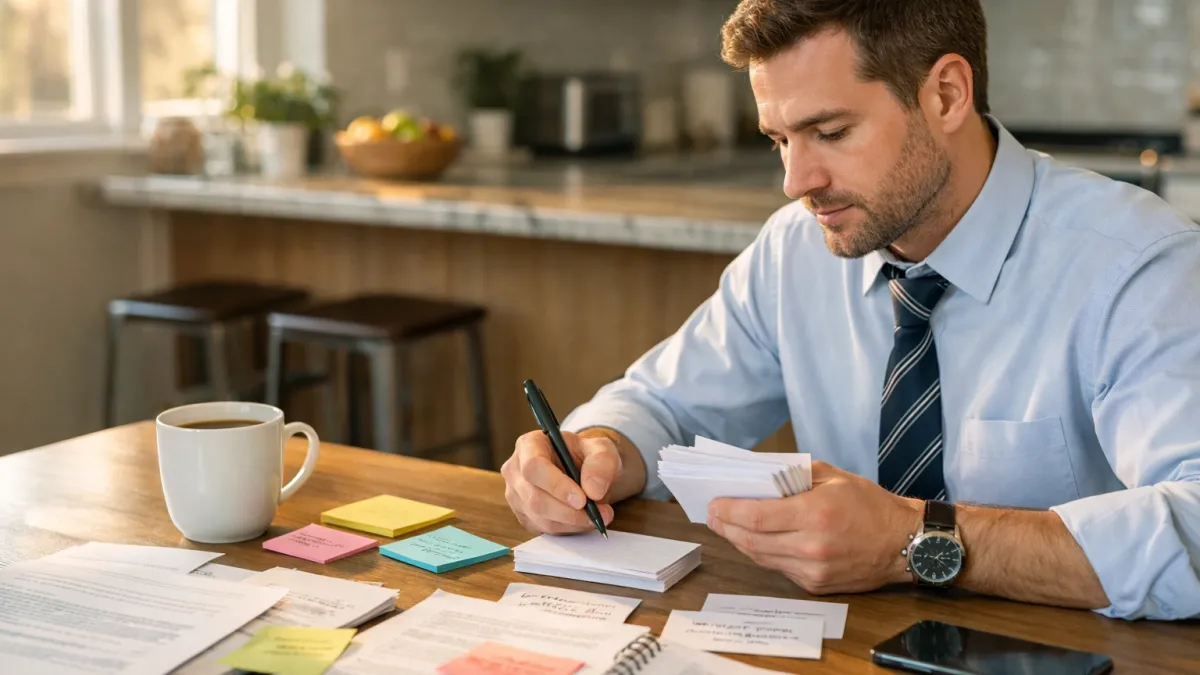 Blog cover image for How to Pass the State Portion of the Real Estate Exam Without Last-Minute Panic showing a realistic real estate exam prep study scene.