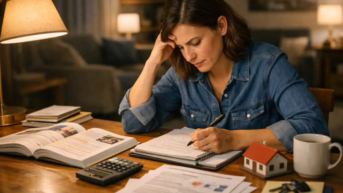 Blog cover image for Common Real Estate Exam Mistakes That Turn Good Study Time Into Bad Results showing a realistic real estate exam prep study scene.