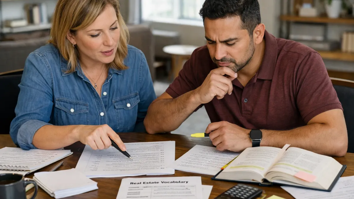 Blog cover image for Free Real Estate Practice Questions How to Use Them to Find Weak Areas Faster showing a realistic real estate exam prep study scene.