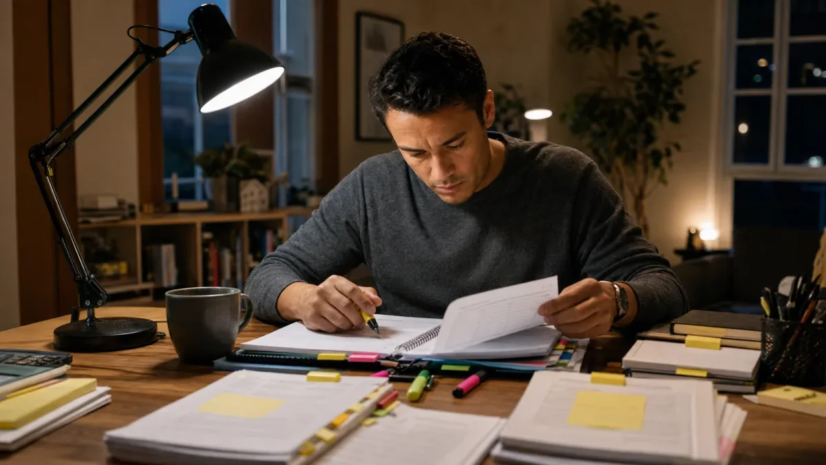 Blog cover image for How to Use Real Estate Practice Sets Without Letting Random Order Destroy Your Review Notes showing a realistic real estate exam prep.