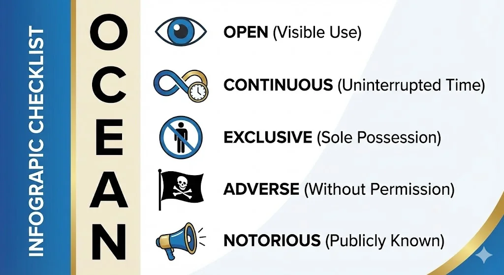 OCEAN Checklist for Adverse Possession