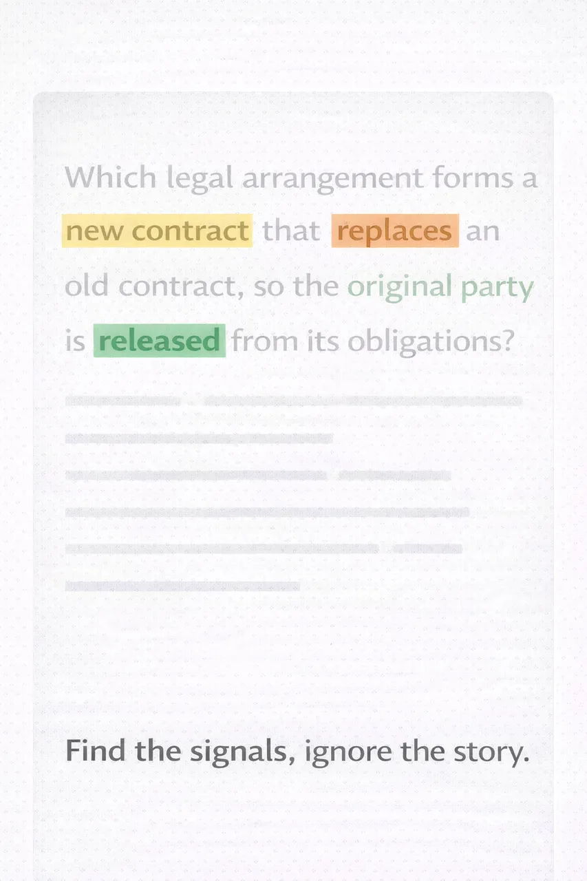 Find the signals, ignore the story - example question highlighting 'new contract', 'replaces', and 'released'
