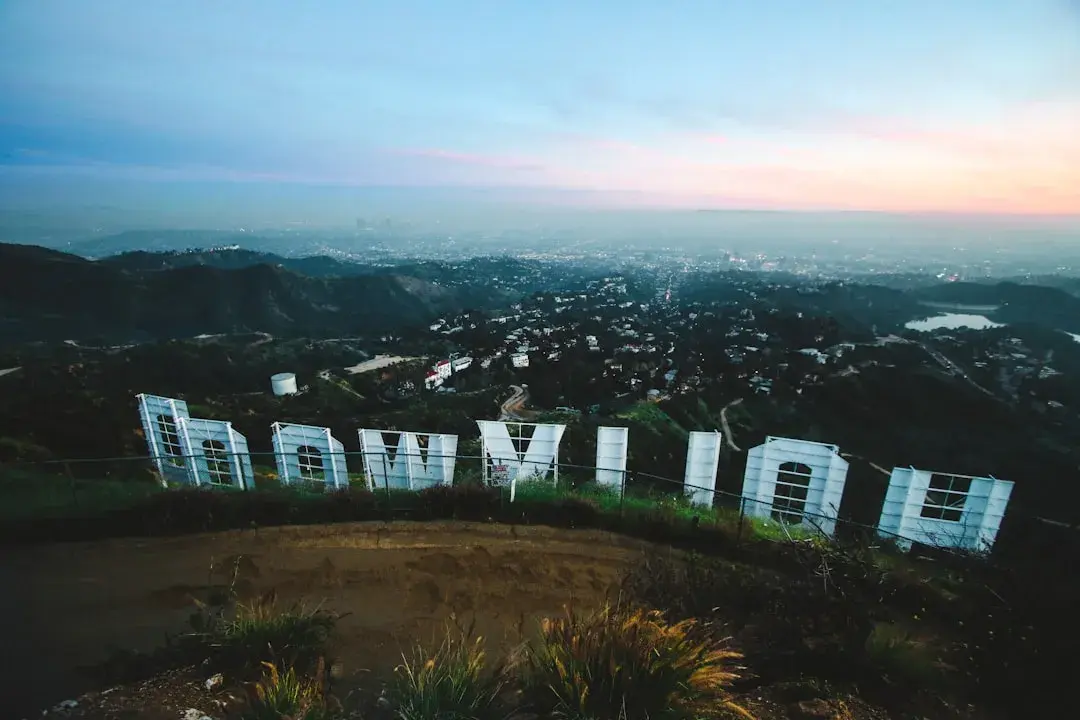 Hollywood sign overlooking Los Angeles - California real estate exam prep