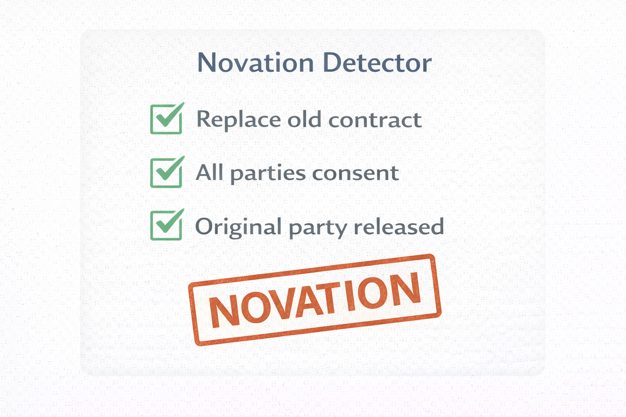Novation Detector: Replace old contract, All parties consent, Original party released