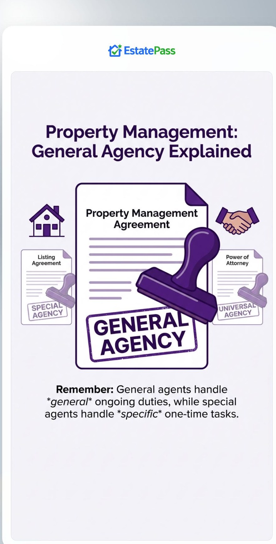 A property management agreement typically creates what type of agency relationship?
