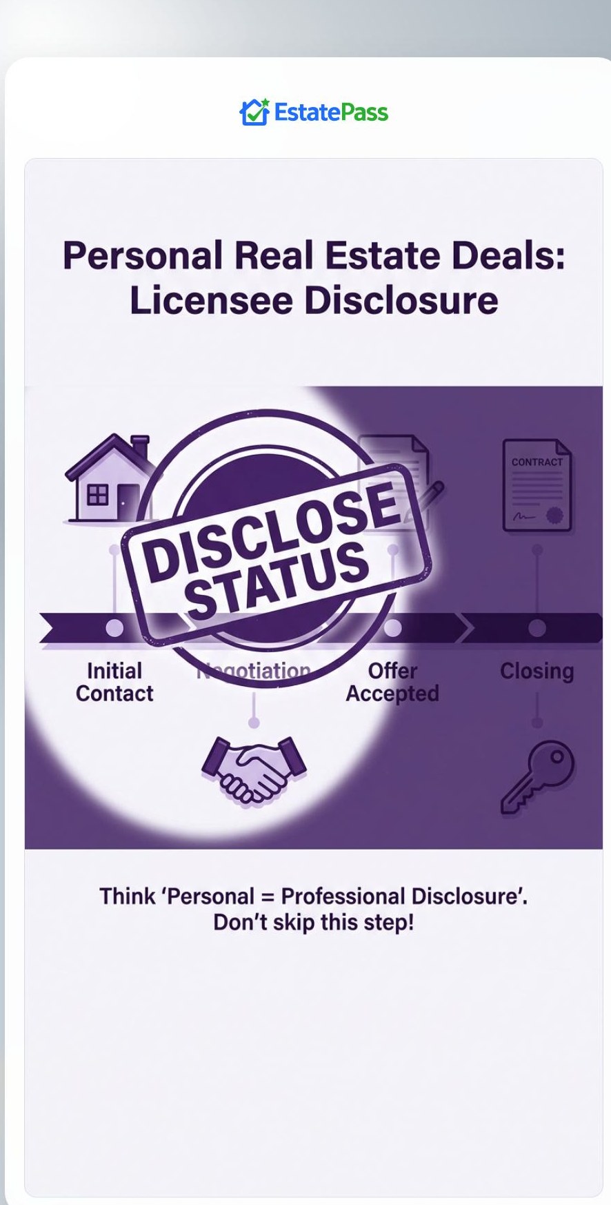 A licensee should disclose their licensee status when: